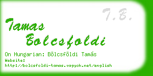tamas bolcsfoldi business card